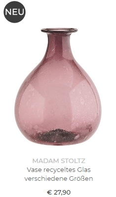  Vase recyceltes Glas von MADAM STOLTZ 